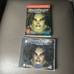 StarCraft Brood War Expansion Set PC Game + Prima Strategy Guide Blizzard 90's
